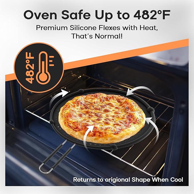 Frying Pan Splatter Screen | USA Brand | 13-Inch Black, Fit Pans (12" to 13") Silicone Grease Splatter Guard for Frying Pan and Stove by Beckon Ware