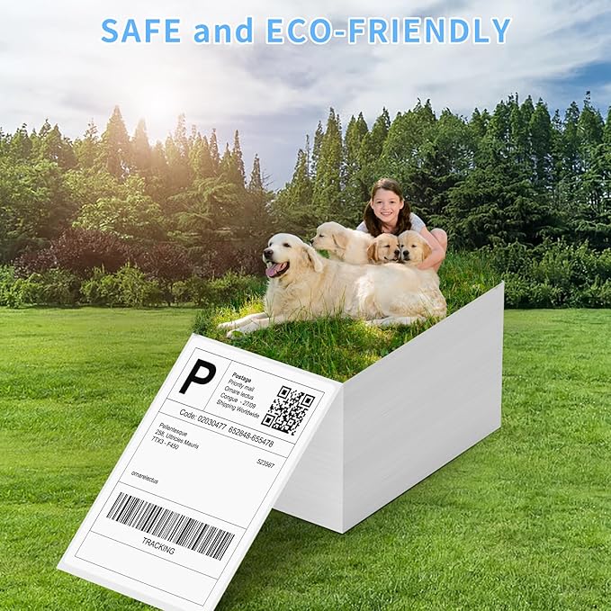 Direct Thermal Label-Shipping Label 4x6-NefLaca Thermal Printer Sticker 4"x6",Compatible with Rollo,Nelko,Zebra. MUNBYN Printer(Pack of 1000 Labels)