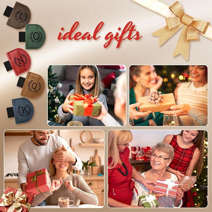 Personalized Bygone Mark Bookmark with Pen Holder,Engraving Leather Magnetic Bookmarks Vintage 26 Letters Name Initials Text Book Marker Clips Gifts for Reading Book Lovers Women (Blue, D)