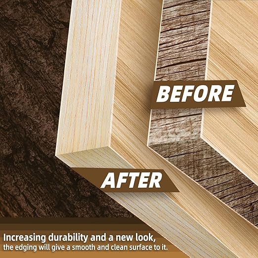 GSCIT Club Oak Edge Banding, 1 inch x 25ft roll of Veneer Edge Banding Preglued Flexible, Real Wood Tape Banding