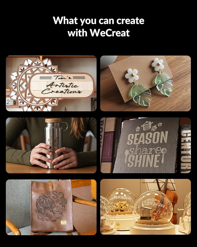 WECREAT Vision Pro 45W Laser Cutter and Engraver with Air Assist, HD Camera & Auto-Lifting, Laser Cutter Cuts 1” Wood, Full Enclosure Laser Engraving Machine for Wood and Metal, Acrylic, Leather etc