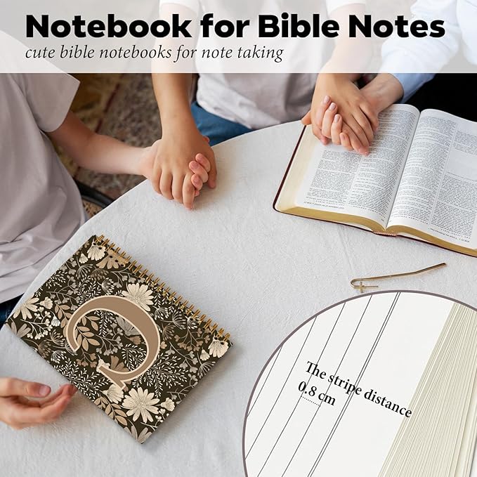 Initial C Personalized Journal Notebook, Boho Floral Journaling Notebooks for Women Girls, Costom Monogrammed Gifts for Women Mom Girls Friends, Letter Spiral Notebook, 5.5x8.3