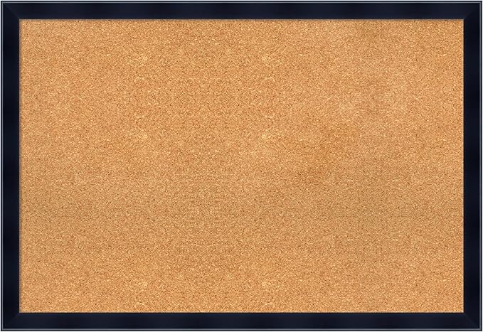 Amanti Art Natural Cork Board for Wall, 26x38 Vision Board with Black Wood Frame, Large Corkboard Office Decor for Home Organization, Modern Contemporary Corkboard Pinboard to display items for home