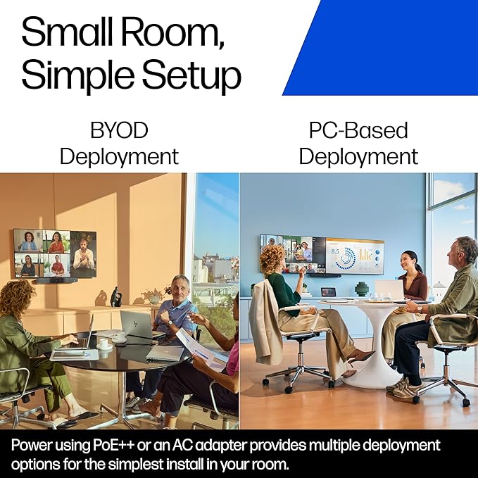 Poly Studio V12 – USB Video Bar for Small Rooms - 4K 20MP Camera, AI-Enhanced Audio, Noise Cancellation, Poly Lens Management - Microsoft Teams, Zoom & Google Meet Compatible - Thoughtfully Made