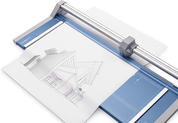 Dahle 554 Professional Rotary Trimmer, 28" Cut Length, 20 Sheet Capacity, Self-Sharpening, Dual Guide Bar, Automatic Clamp, German Engineered Paper Cutter