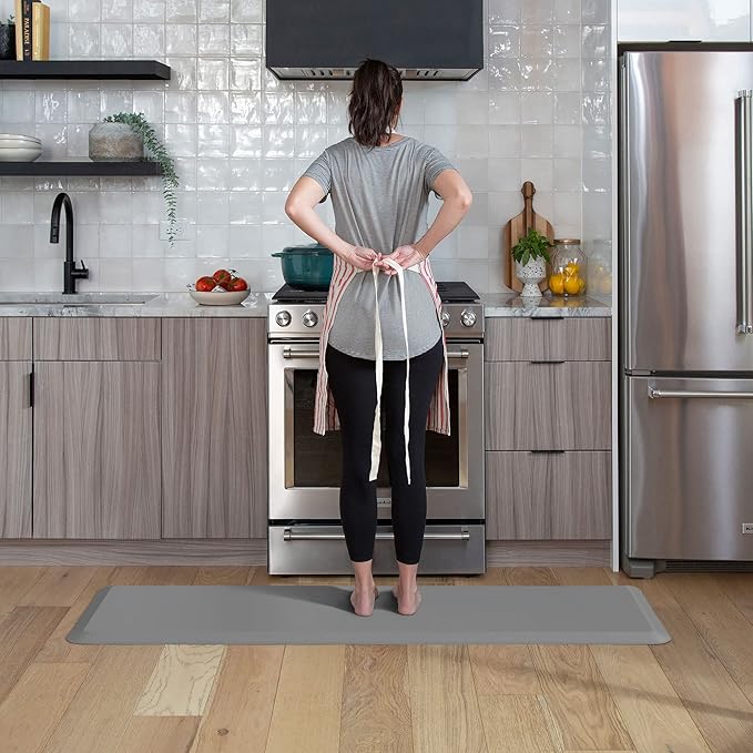 GelPro Utility Anti-Fatigue Runner Mat, Leather Grain Grey - 20x72