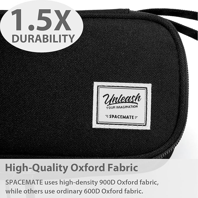 Pencil Case Pouch Box Bag School Supplies Girls Boys Kids, Cute Preppy Stuff Large Big Capacity Aesthetic Pen Organizer, Back to College Stationary, Coal Black, Standard Stlye, 1800ml