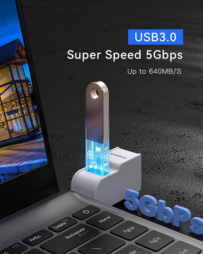 Mini USB Hub 3-Port USB Splitter 1 in 3 Out, USB Expander Adapter with USBA 3.0 Data Transfer Port, 2 USB 2.0 Ports Hub, USB Dongle for PC, Laptops, Keyborad, Mobile Hard Disk and More