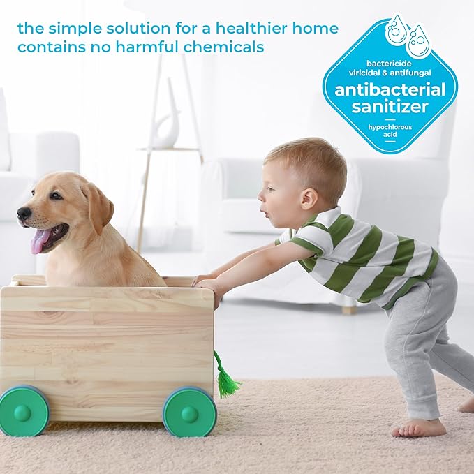 BRIOTECH Sanitizer Disinfectant Hypochlorous, Kill 99.99% of Viruses & Bacteria, Control Mold, Eliminate Odor, Gentle for Nursery & Play Rooms, Food Contact Surface Sanitizer, 1 Gallon Refill (2 Pack)