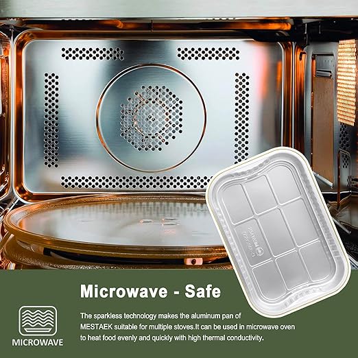 13"x 8.9" 7.5LB Sturdy Aluminum Foil Pans with Lids and Handle (5 Pack), 2X Thicker Heavy Duty, Dishwasher, Reusable Microwavable for Cooking, Baking, Reheating, Freezer, Oven, Recyclable