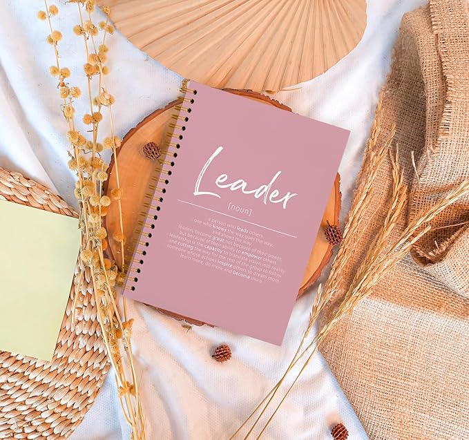 OXW Pink Meeting Notebooks for Work, Leadership Gifts Office Work Notebook Journal for Writing Note Taking, Thank You Appreciation Gifts for Women Men Leader Mentor Boss Manager Principal, 5.5"x8.3"