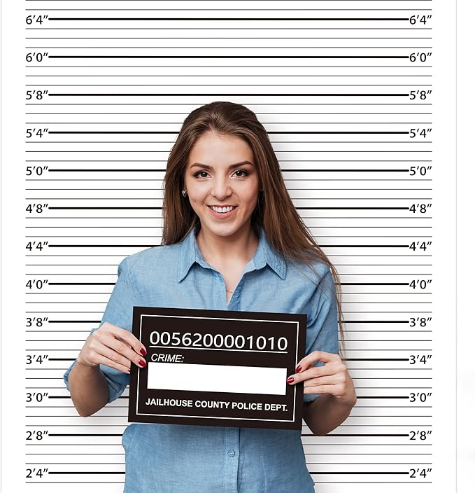 Ticiaga 50pcs Crime Scene Decors Kits, Body Silhouette Crime Scene Tape Evidence Markers and Bloody Sticker and Photo-Booth Props with Height Chart Backdrop Poster, Home for Crime Scene Party Decors