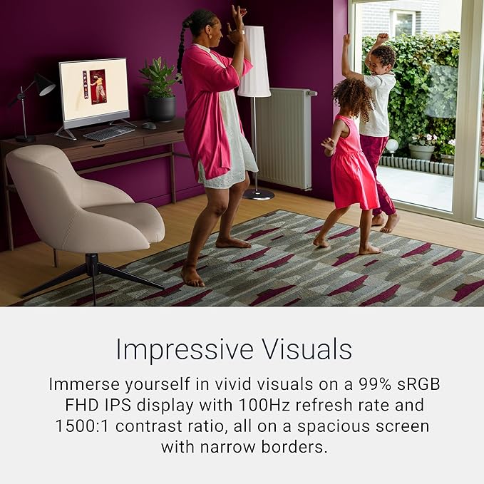 Dell 27 All-in-One Desktop ec27250-27-inch FHD Touch Display, Intel Core 7 Processor 150U, NVIDIA GeForce MX570A 2GB GDDR6 Graphics, 32GB DDR5 RAM, 1TB SSD, Windows 11 Pro, Onsite Service - White