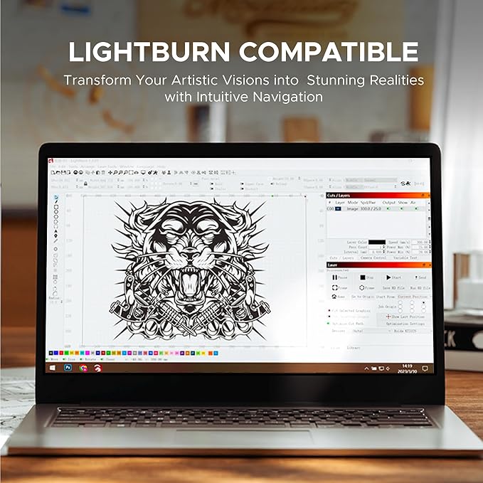 OMTech 90W CO2 Laser Engraver, 28"x20" Cutting & Engraving Machine with Autofocus, Air Assist, 4-Way Pass, Autolift, RDWorks, for Wood, Glass, Acrylic, Leather, Cardboard