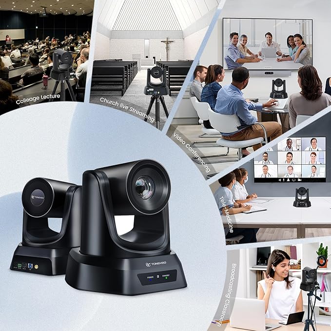 Wireless Conference Room Webcam, Church Live Streaming 20X USB 1080P 60fps PTZ Camera for Worship Services Online Conference, Works with Zoom, Skype OBS Easy to Set Up