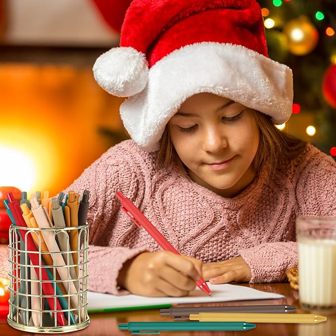 50 Pcs Ballpoint Pens Bulk Retractable Writing 1. 0 mm Black Ink Cute Pens Smooth Writing Color Fancy Gift for Teacher Student Employee Office School Home Baby Shower Supplies (Multiple Color)