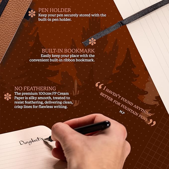 Dingbats A5 Wildlife Ruled Notebook Journal - Premium Vegan Leather Softcover Executive Journal for Women & Men - Work, Note Taking, Writing & Travel