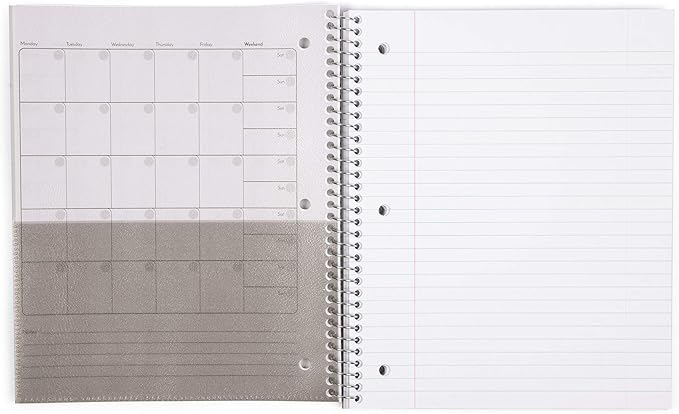 Mintra Office Durable Spiral Notebooks, 1 Subject, (Green, Wide Ruled 3 Pack), 100 Sheets, Poly Pocket, Moisture Resistant Cover, Strong Chipboard back, For School, Office, Business