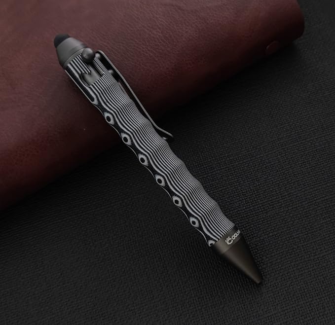 Cool Hand 4.5'' Bolt Action Pens, EDC Ballpoint Ink Refillable, Stylus for Touch Screen, Ergonomic Grip, Hold in Texture with Finger Grooves