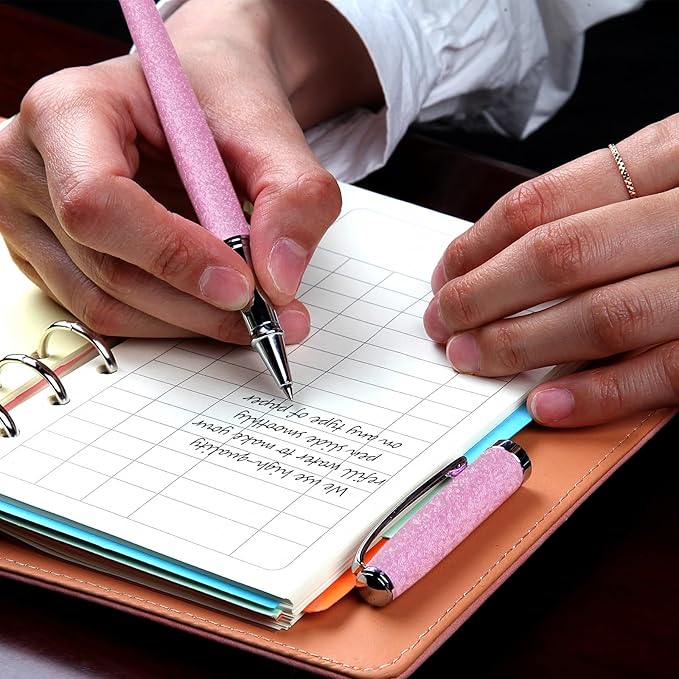 Nice pens,luxury pen with cace,fancy pens Ballpoint Pen Smooth writing experience stylish design effortless writing executive pen-Gift Box with 0.5mm Black Extra 2 Refill (Pink)