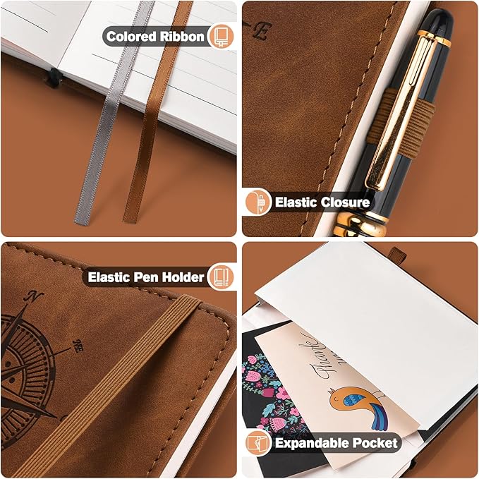 Notebook Journal for Women Men: Leather Journal for Writing, Hardcover College Ruled Journals Notebooks with Thick Paper, Large A4 Daily Journal for Travel, Diary, Gifts for Teens, 8.5"×11", Coffee