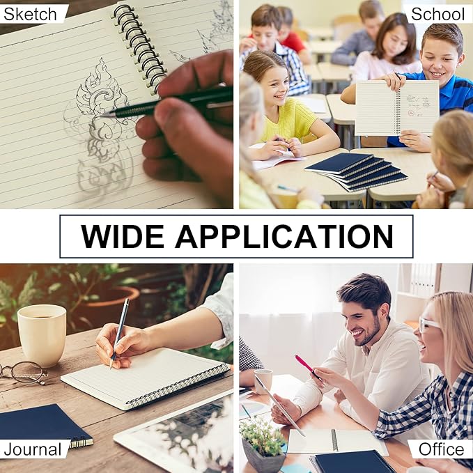 Yahenda 72 Pcs Spiral Notebook Bulk A5 Journal Lined 8.3'' x 5.5'' Writing Composition Paper Small Notepad Subject Notebook for Students Office Business Back to School Supplies (Deep Blue)