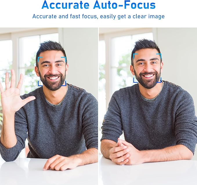 4K Webcam with Speaker and 4 AI Noise-Cancelling Mics, Wide Angle PC Cameras with Remote, Auto Focus, Privacy Cover, Tripod, Great for Computer, Zoom, Skype, Teams, Laptop, Personal Video Calling