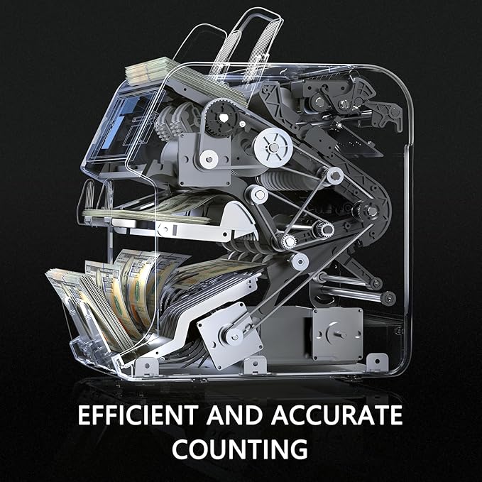 Aneken Ultra Series Mixed Denomination Money Counter with Reject Pocket, 6.9’’ Full Touchscreen, Multi Currency Sorter, 2 CIS/UV/MG/IR/IMG/DD/DBL/HLF/CHN, Bank-Level Counterfeit Detection Bill Counter