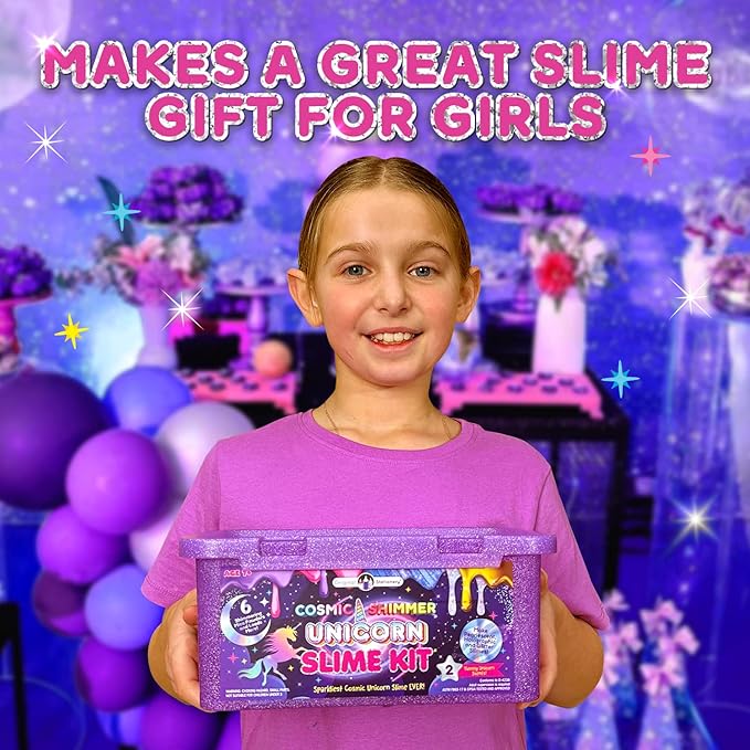 Original Stationery Cosmic Shimmer Unicorn Slime Kit – Creative Crafting Set for Making Enchanting Toys with Galaxy Glitter and Rainbow Hues