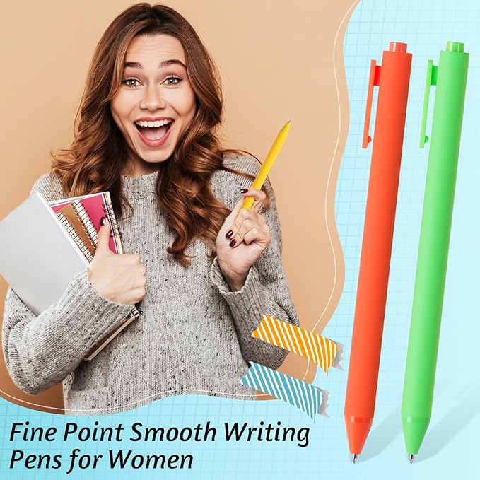 Crtiin 50 Pcs Gel Ink Pens Bulk Black Ink, Smooth Writing Cute Colorful Pens for Back to School First Day of School Teacher Student Server Office Supplies Staff Party Favor Gifts (Macaron)