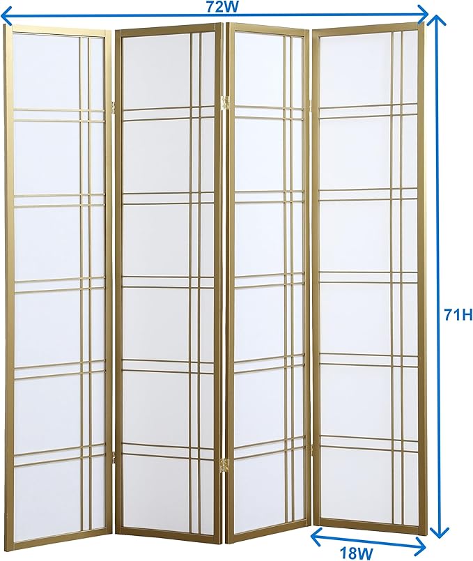 NicBex Room Divider 4 Panel Room Dividers with Paper-Looking Partition Room Dividers and Folding Privacy Screens Wall Divider for Home, Office, Room Separation,72" W x 1" D x 70" H, Silver