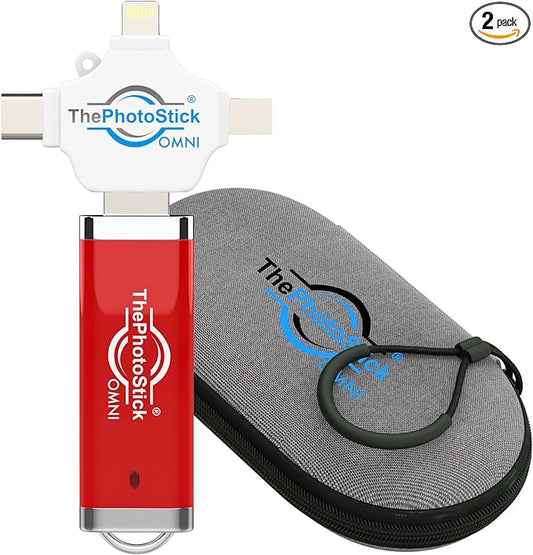 ThePhotoStick® Omni 512GB + Protective Case | Secure Photo & Video Backup and Transfer | Digital File Organization | USB & Multiport Connection for Phones, Tablets and Computers | Water Resistant Case