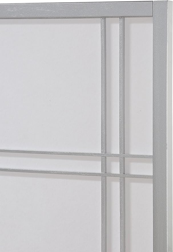 NicBex Room Divider 4 Panel Room Dividers with Paper-Looking Partition Room Dividers and Folding Privacy Screens Wall Divider for Home, Office, Room Separation,72" W x 1" D x 70" H, Silver