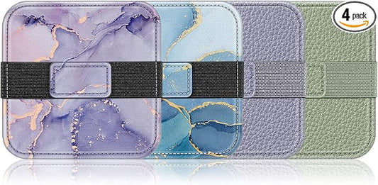 Fintie Screen Cleaning Pad, [4 Pack] Soft Cloth Wipes Screen Cleaner with Elastic Strap for iPad, iPhone, MacBook, Tablets, Laptop (Marble)