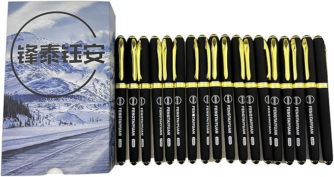 Fengtaiyuan P18Pro, Gel Ink Rollerball Pens, Black Ink, Extra FIne 0.5mm, Writting Pens, Smooth, 18 Pack (Black-0.5m)
