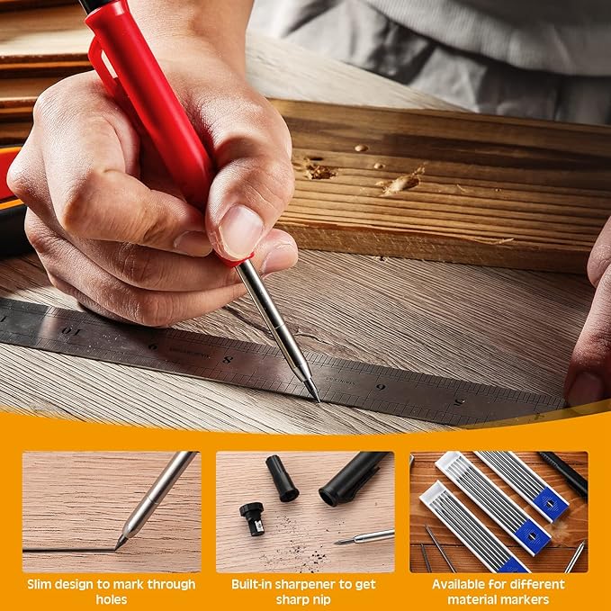 Zhehao 120 Pieces 2.8 mm Carpenter Pencils Refills HB Refill for Construction Pencils Refills Mechanical for Writing Drawing Drafting Woodworking Construction(Black)