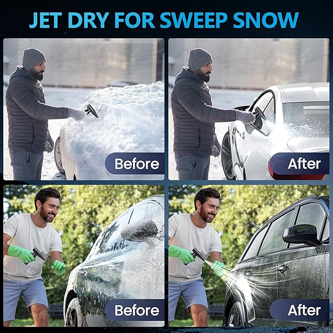 Electric Compressed Air Duster - 32,0000 RPM Rechargeable Cordless Air Blower for PC, Computer Keyboard Cleaning Kit - Mini Battery Powered Air Duster for Electronics, Car, Home - Replaces Air Cans