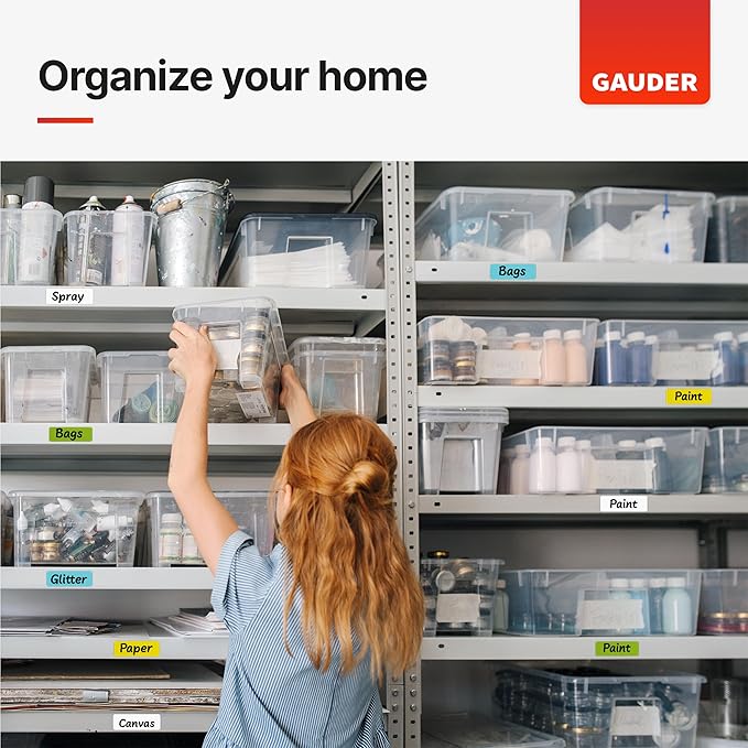 GAUDER Magnetic Labels Writable - Reusable Magnet Tags for Whiteboard, Chalkboard, Kanban Board and Refrigerator - Magnet Cards with Marker (90 Pack - 3 x 1 Inches)