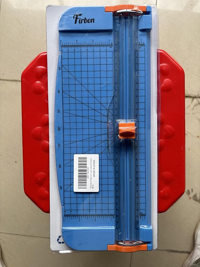 Firbon Blue A4 Paper Cutter, 12 Inch Titanium Straight Paper Trimmer with Side Ruler for Scrapbooking Craft, Paper, Coupon, Label, Cardstock