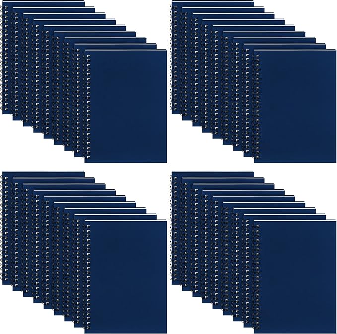 Yahenda 36 Pcs Spiral Notebook Bulk A5 Journal Lined 8.3'' x 5.5'' Writing Composition Paper Small Notepad Subject Notebook for Students Office Business Back to School Supplies (Deep Blue)