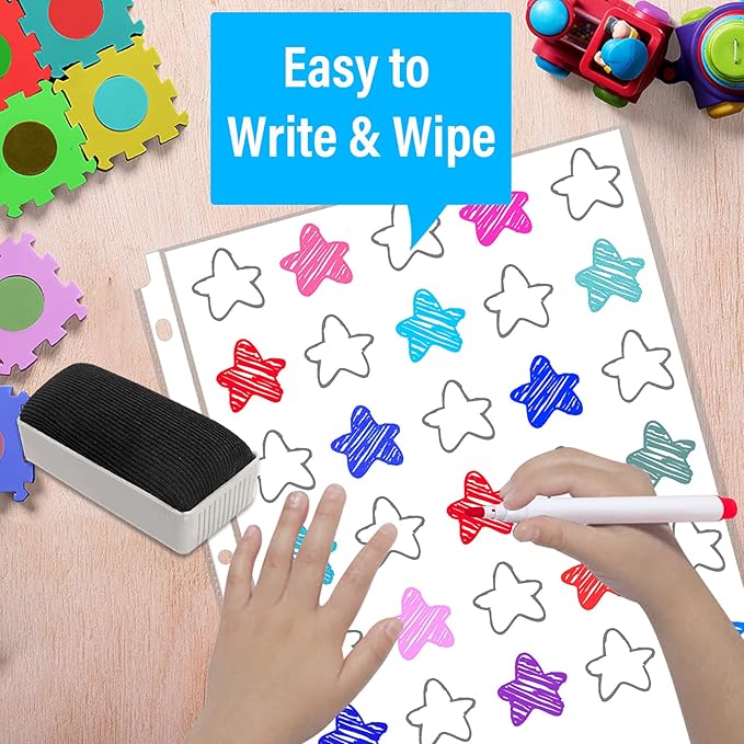 VST Sheet Protectors 8.5 x 11 Inch for 3 Ring Binder, Crystal Clear Page Protectors, Medium Weight Plastic Sleeves, Top Loading Paper Protector Acid Free, Letter Size, Dry Erase Pocket, 500 Sheets