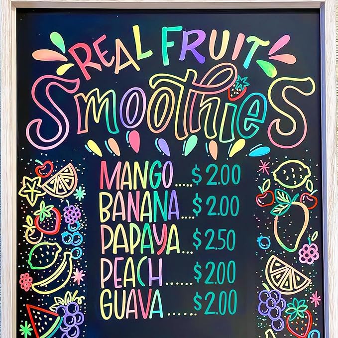 SFAIH Liquid Chalk Markers [1-Second Wet Wipe] - 6mm 30 Colors [Neon+Pastel+Metallic], No Residue, Zero Dust Chalkboard Markers for Whiteboard, Windows, Glass, Signs, With Highlighter Color Marker