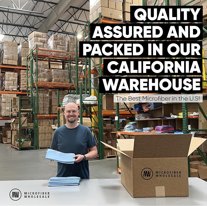 12" x 12" MW Pro Multi-Surface Microfiber Cleaning Cloths | White - 12 Pack | Premium Microfiber Towels for Cleaning Glass, Kitchens, Bathrooms, Automotive, Supplies & Products