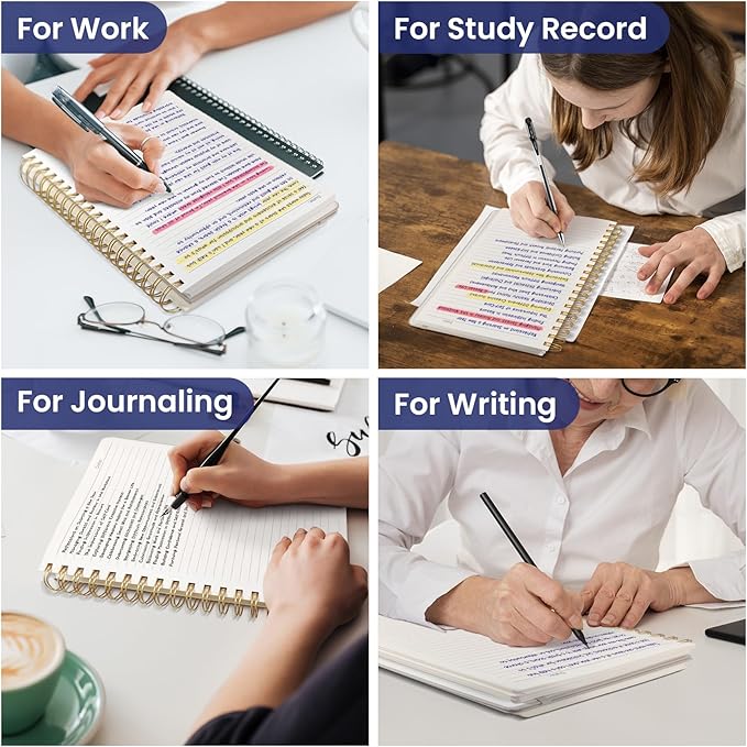 Lined Spiral Notebook Journal for Work, 300 Pages Thick B5 (7.1"x10") College Ruled Journal for Women & Writing, Hardcover Notebook for Note Taking, Perfect for Office Home School, Celestial Garden