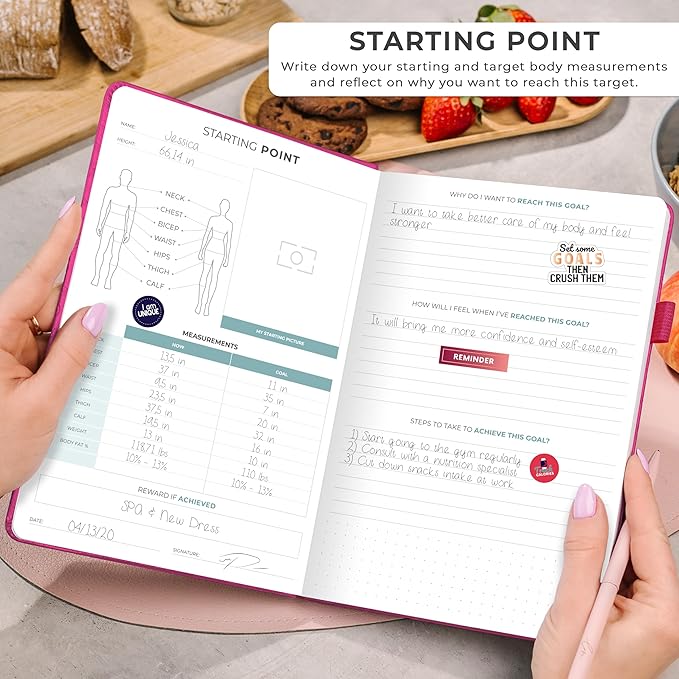 Clever Fox Weekly Meal Planner - Weekly & Daily Meal Prep Journal with Shopping and Grocery Lists for Menu Planning, Healthy Diet & Weight Loss Tracking, Lasts 1 Year, Undated, A5 - Fuchsia