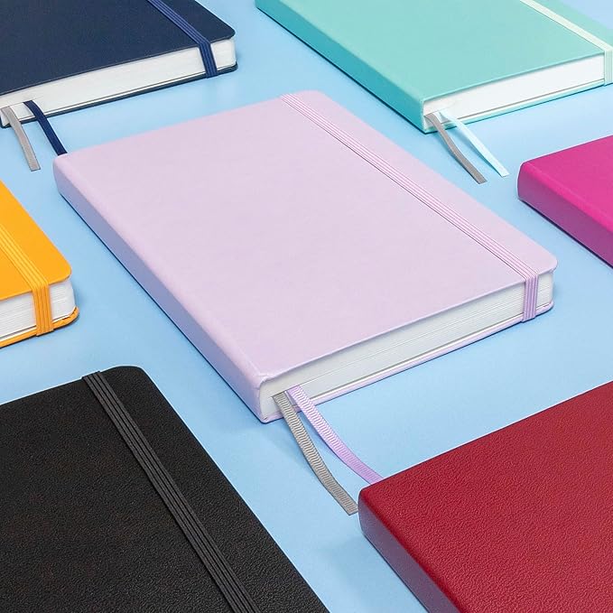 PAPERAGE Lined Journal Notebook, (Sage Green), 252 Pages, Medium 5.6 in x 8 in - 100 GSM Thick Paper – Hardcover Journaling Notebook for Work, School & Note Taking