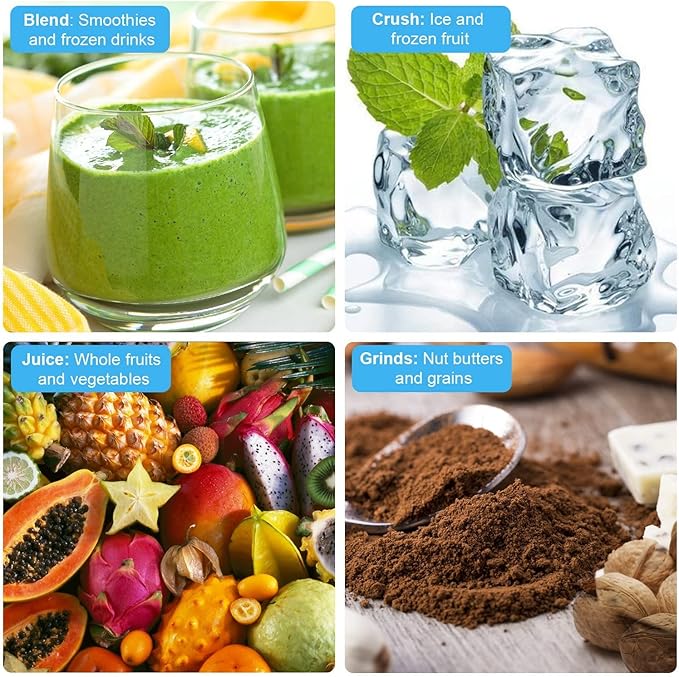 CRANDDI Commercial Smart Smoothie Blender - 2200W High-Power Professional Blenders for Smoothies & More, 4 Pre-Set Programs, Quiet Blender with Removable Shield, 52oz Jar, 120V, K80TS (Black)