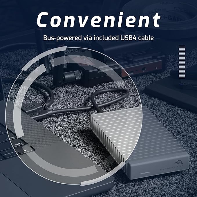 OWC Express 1M2 80Gb/s Portable NVMe SSD USB4 (Thunderbolt Compatible/USB-C) Ultra Fast External SSD Drive with Aluminum Heat Sink Enclosure (Enclosure Only)