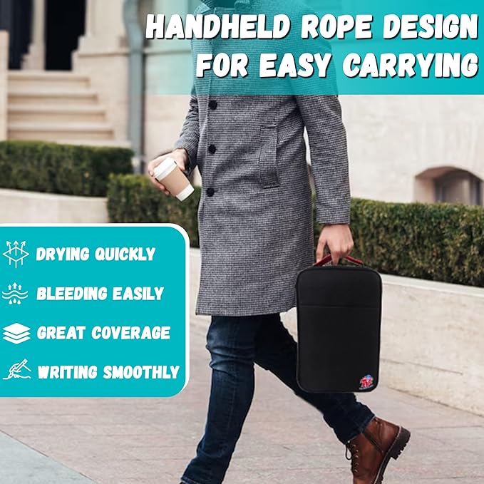 TBC The Best Crafts 48 Colors Dual Tip Acrylic Paint Markers, Double zipper design Topgrade Canvas bag,Waterproof, Non-Toxic, odorless, Suitable for Paper,Pottery, Stones, Glass,outdoor painting