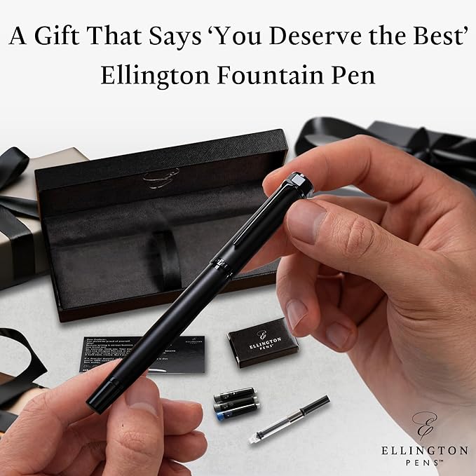Luxury Fountain Pen Set - Smooth Extra Fine Nib - Includes Refillable Ink Converter, 3 Ink Cartridges, Gift Box - Fountain Pen For Writing - Calligraphy, Journaling, Sketching